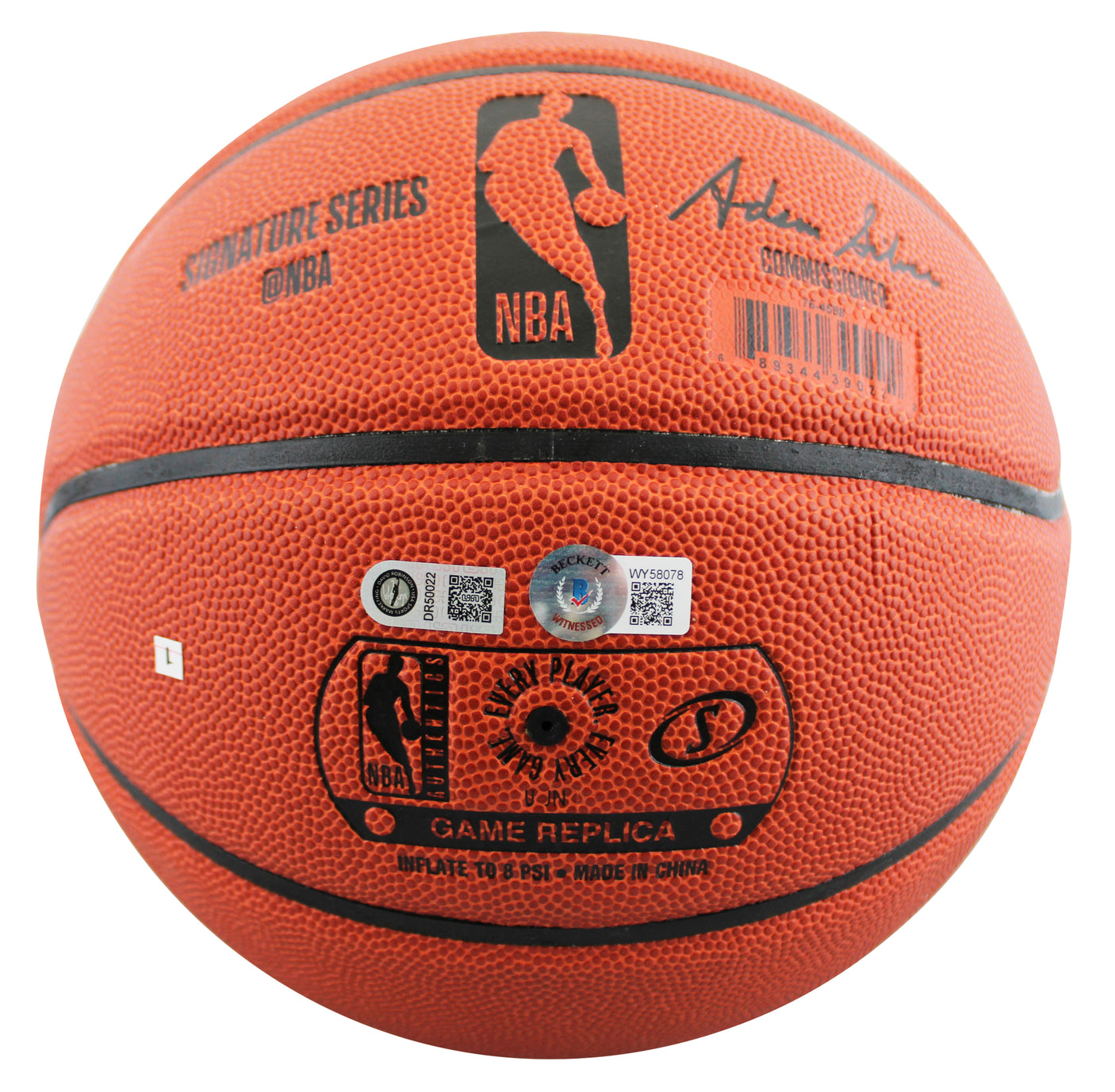 Spurs David Robinson Authentic Signed Spalding Basketball BAS Witnessed #WY58078