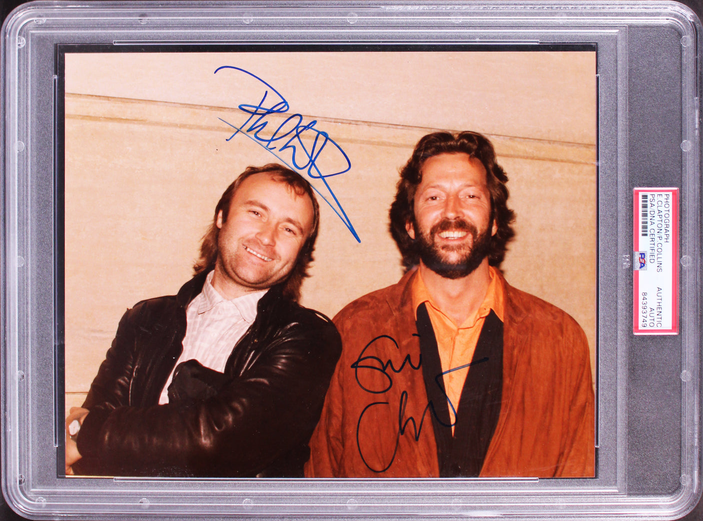 Eric Clapton & Phil Collins Authentic Signed 8x10 Photo Autographed PSA Slabbed