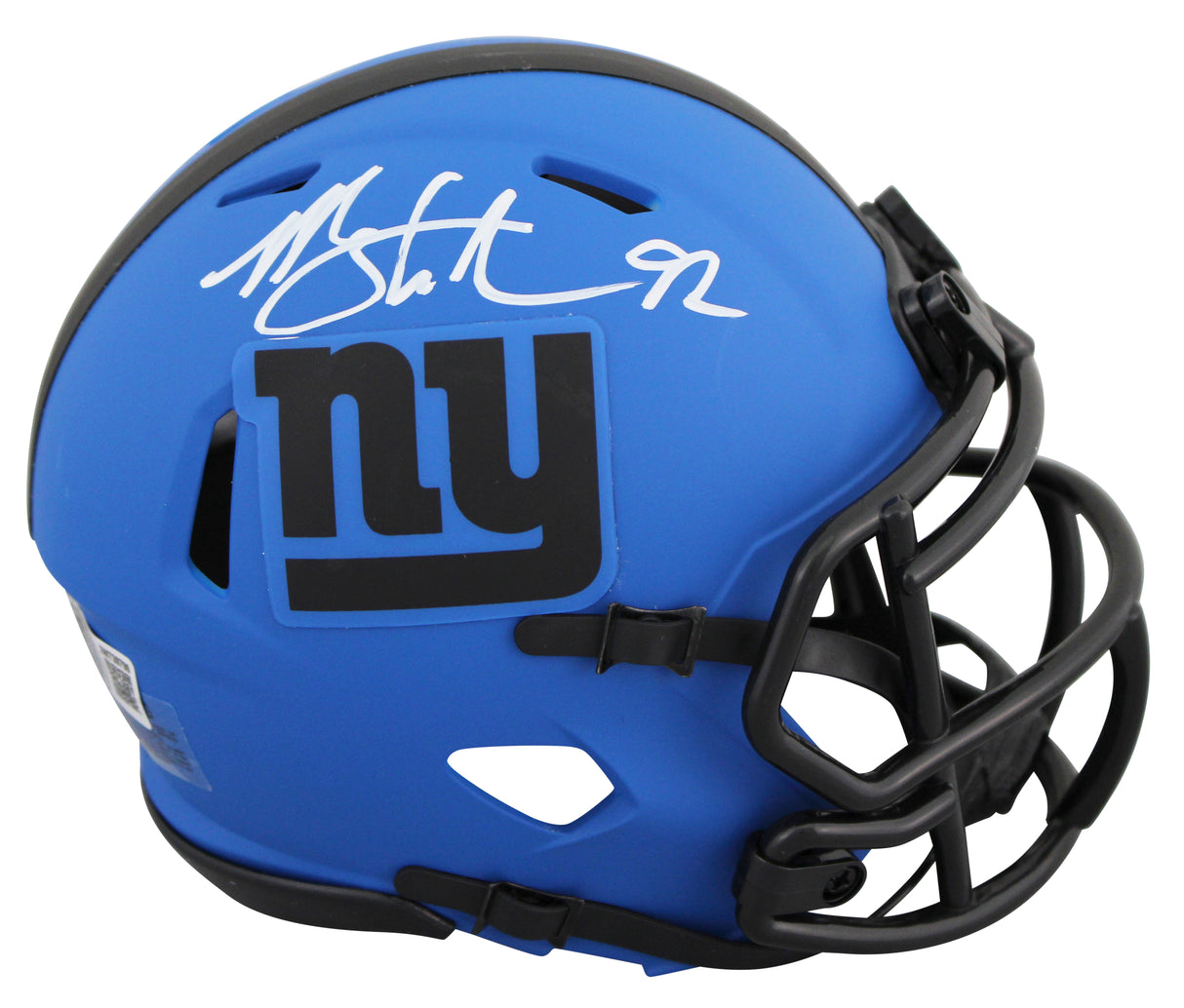 Giants Michael Strahan Authentic Signed Rave Speed Mini Helmet BAS Witnessed