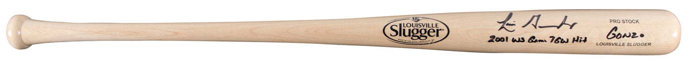 D-Backs Luis Gonzalez "2x Insc" Signed Blonde Louisville Slugger Bat BAS Witness