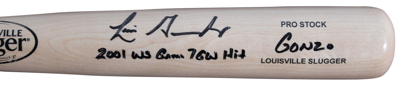 D-Backs Luis Gonzalez "2x Insc" Signed Blonde Louisville Slugger Bat BAS Witness