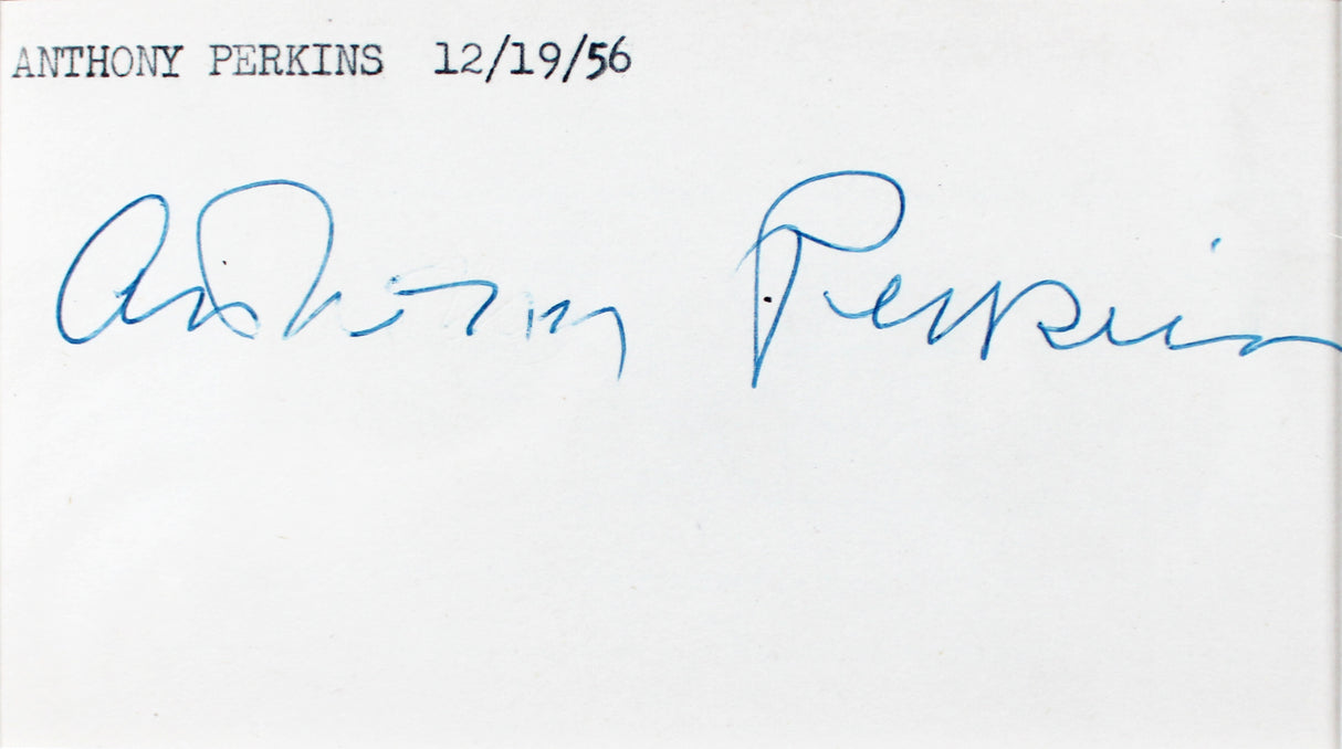 Janet Leigh & Anthony Perkins Psycho Signed & Framed 3x5 Index Card BAS #AE09345