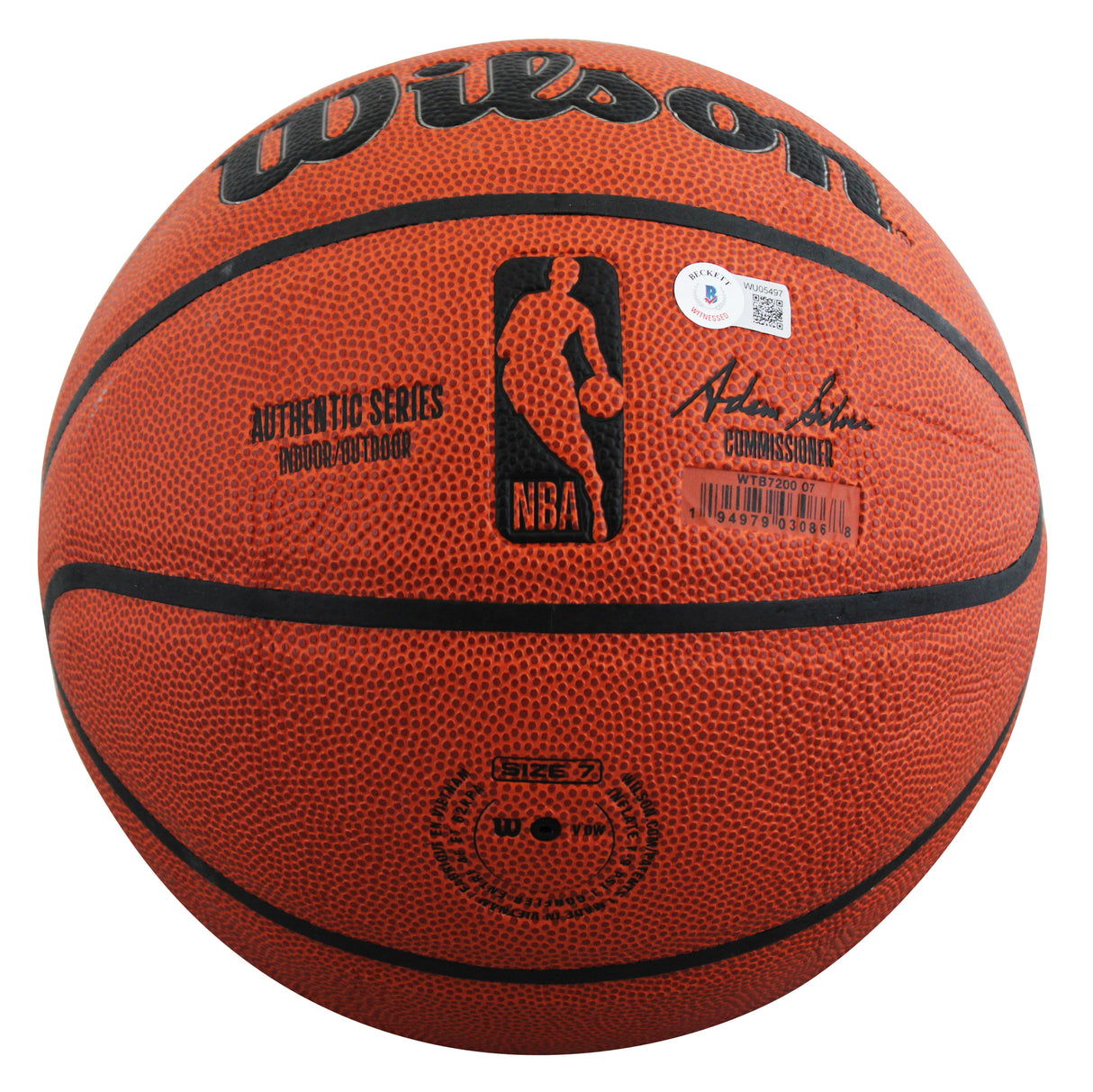 Showtime Lakers (6) Johnson, Thompson, Worthy, Scott +2 Signed Basketball BAS W