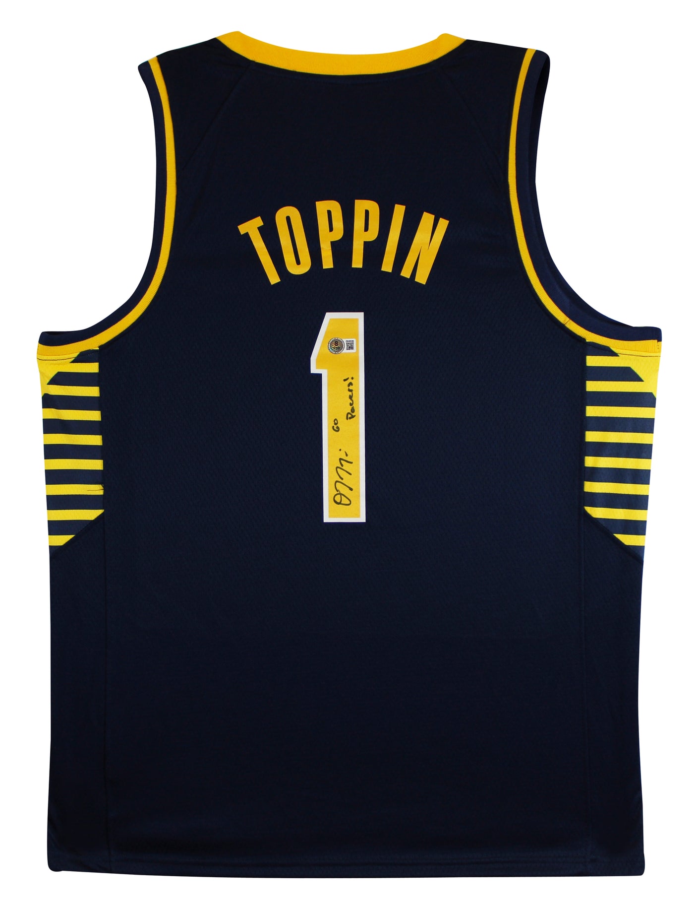 Obi Toppin "Go Pacers!" Authentic Signed White Pro Style Jersey BAS Witnessed