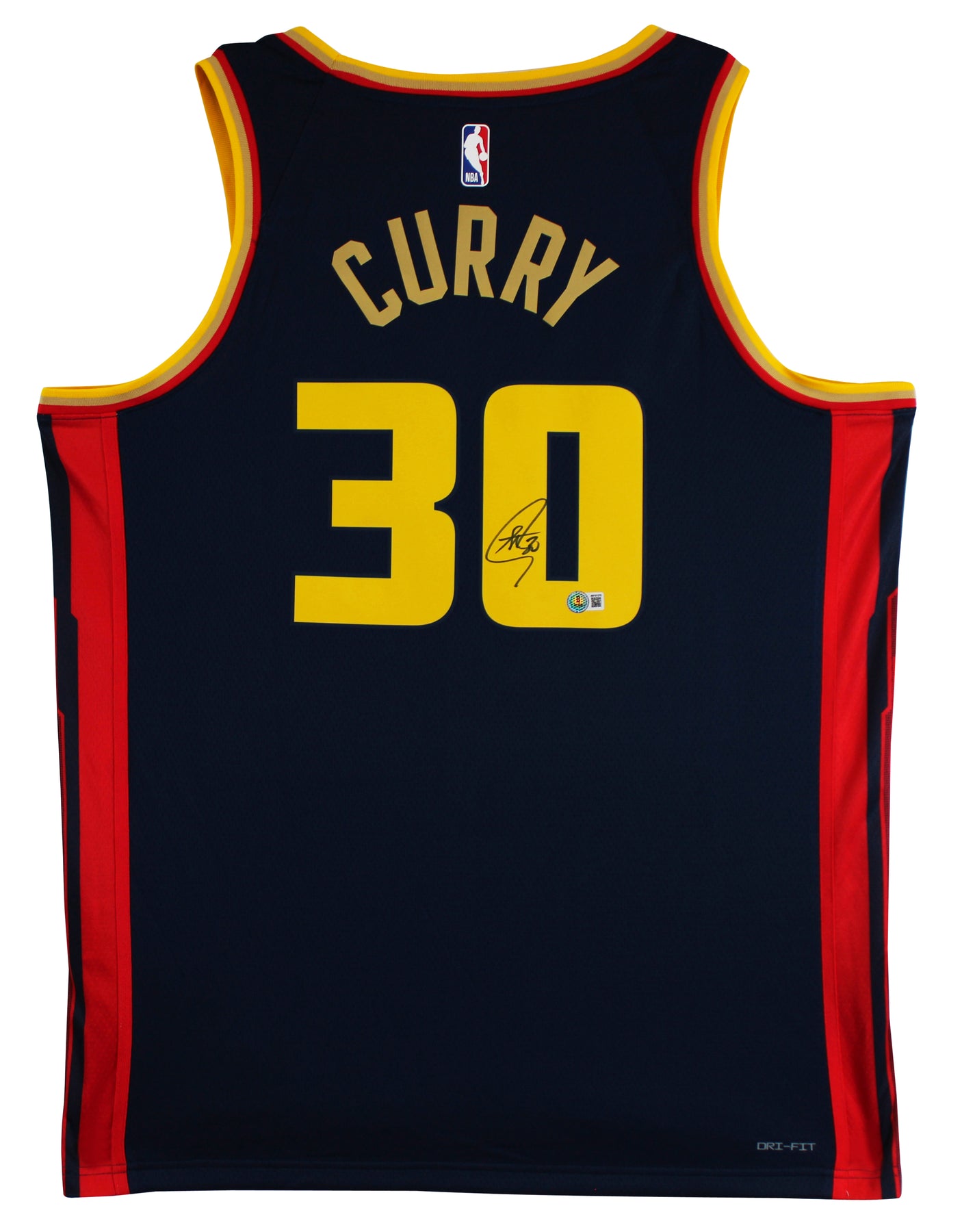 Warriors Stephen Curry Signed Navy Blue Nike 2024 City Swingman Jersey BAS