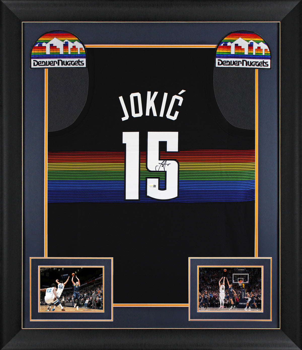 Nikola Jokic Authentic Signed Black Throwback Pro Style Framed Jersey JSA