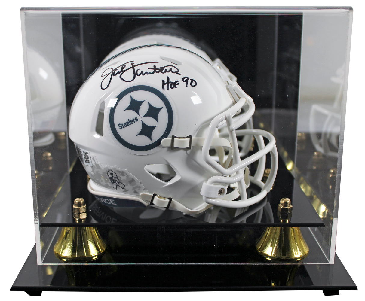 Steelers Jack Lambert Signed STS III Speed Mini Helmet W/ Case BAS Witnessed