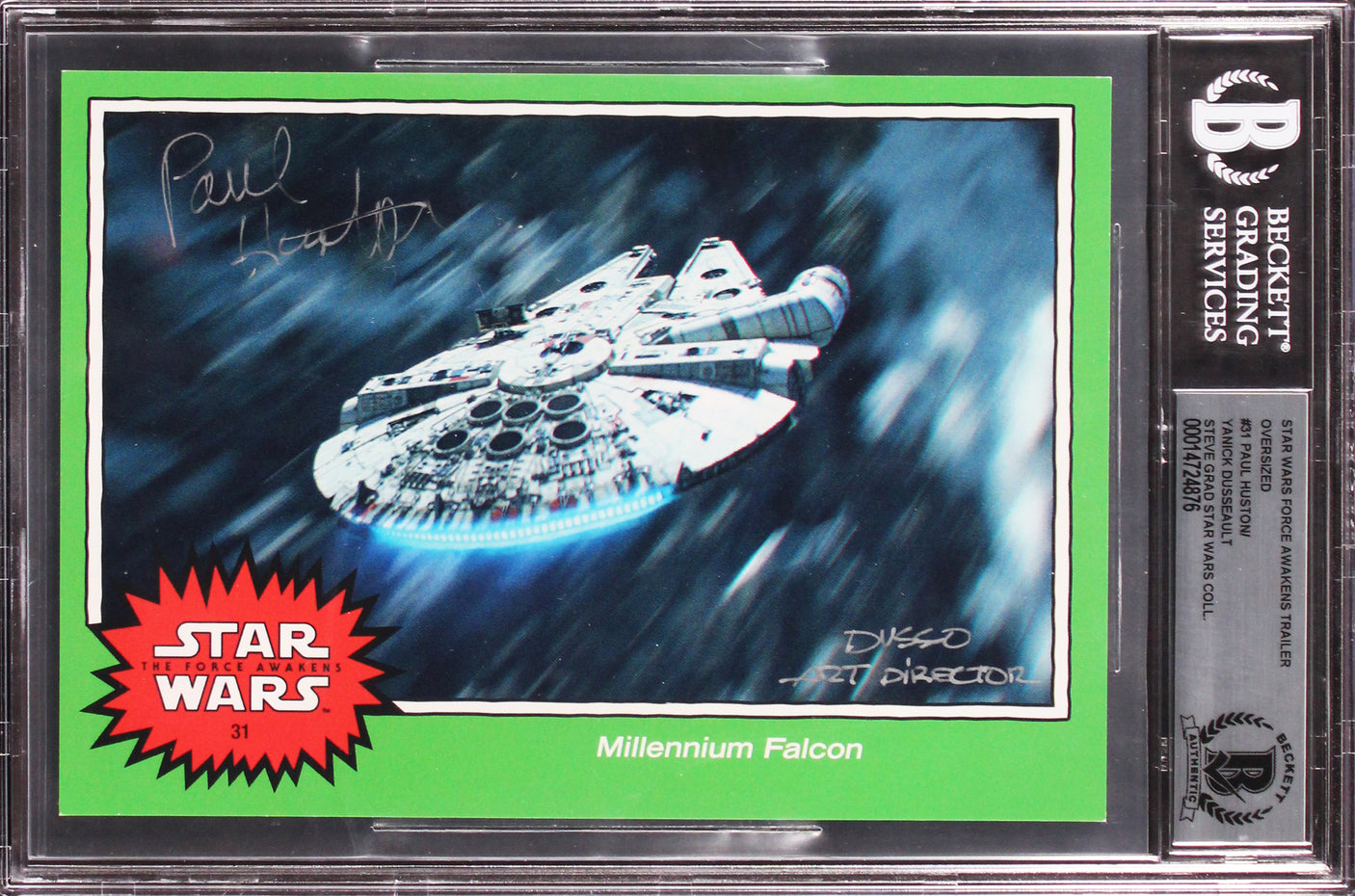 Paul Huston & Yanick Dusseault Signed Star Wars FA Trailer OS #31 Card BAS Slab