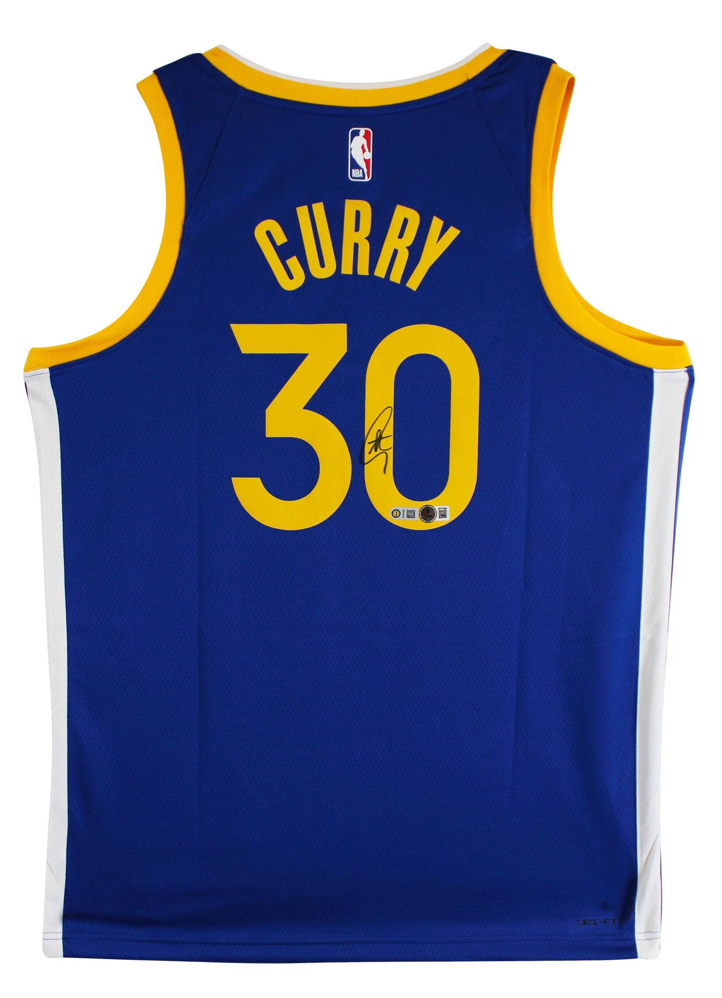 Warriors Stephen Curry Signed Blue Nike Icon Edition Swingman Jersey BAS