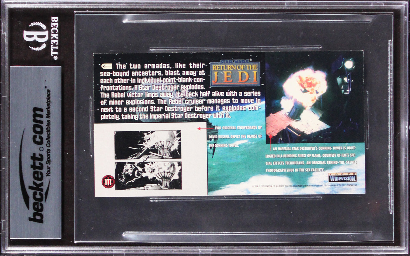 Star Wars (3) Huston, Bailey +1 Signed 1996 ROTJ WV #111 Card Auto 10! BAS Slab