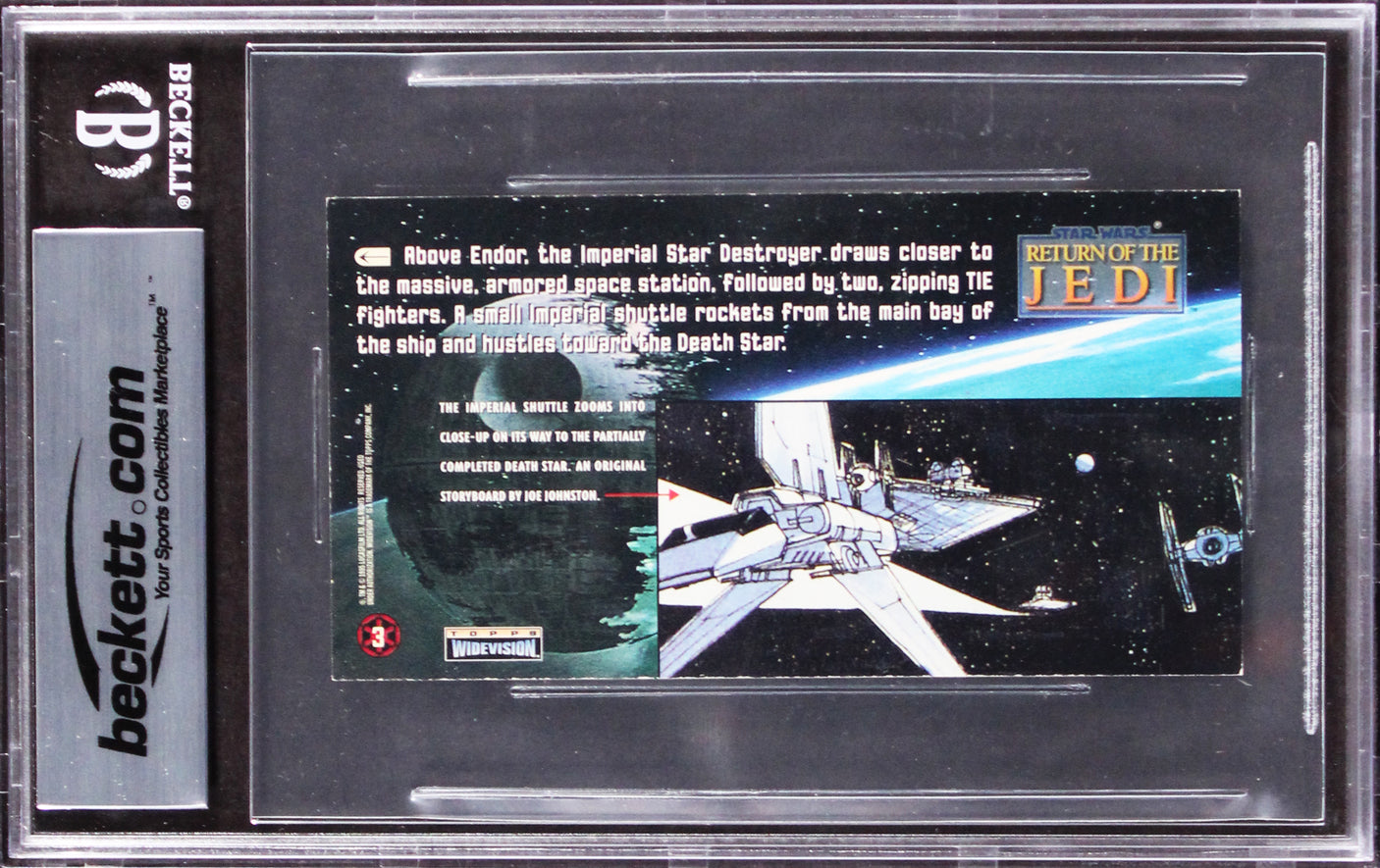 Star Wars (3) Huston, Bailey +1 Signed 1996 ROTJ WV #3 Card Auto 10! BAS Slab