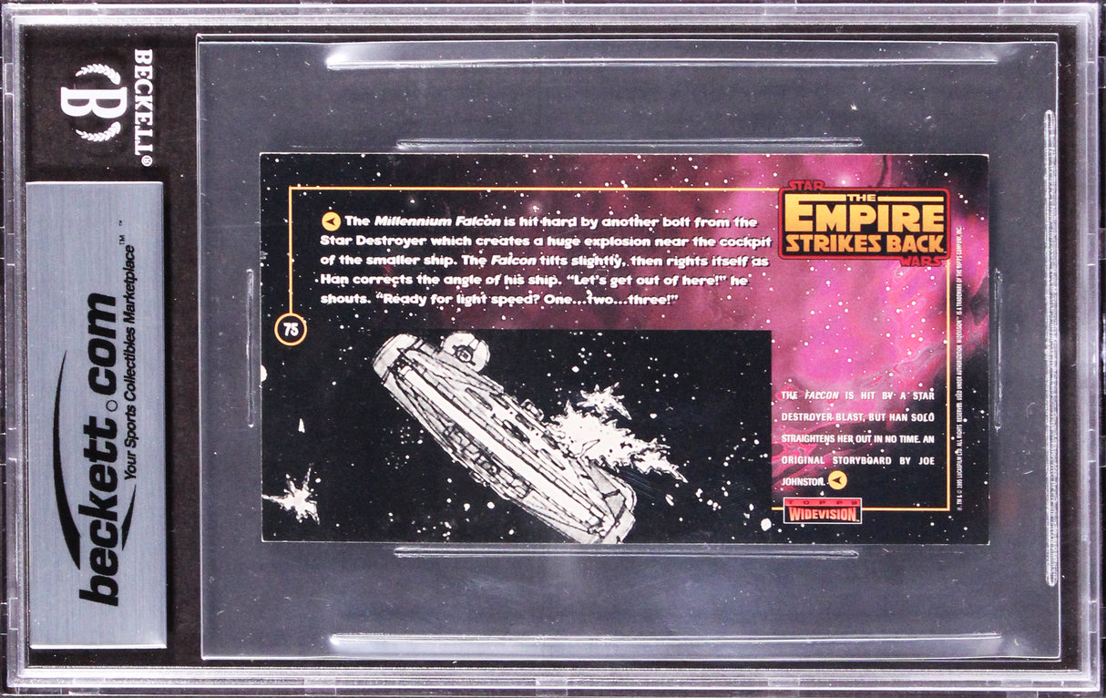 Star Wars (3) Huston, Bailey +1 Signed 1995 ESB WV #75 Card Auto 10! BAS Slabbed