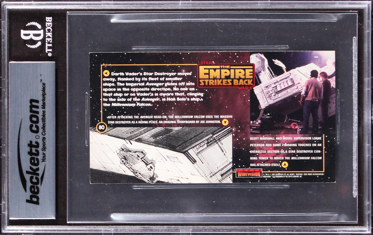 Star Wars (3) Huston, Bailey +1 Signed 1995 ESB WV #80 Card Auto 10! BAS Slabbed