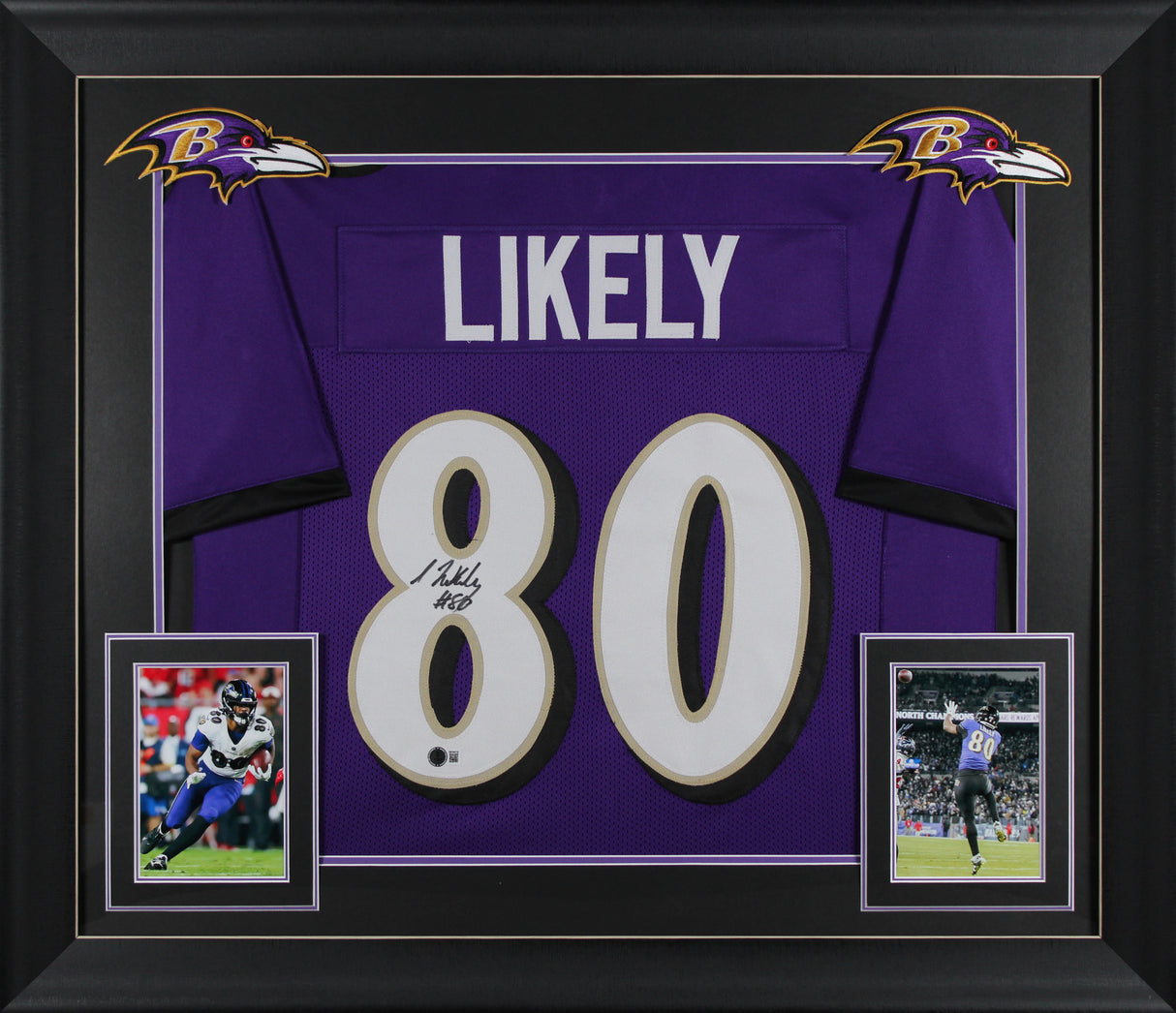 Isaiah Likely Authentic Signed Purple Pro Style Framed Jersey BAS Witnessed