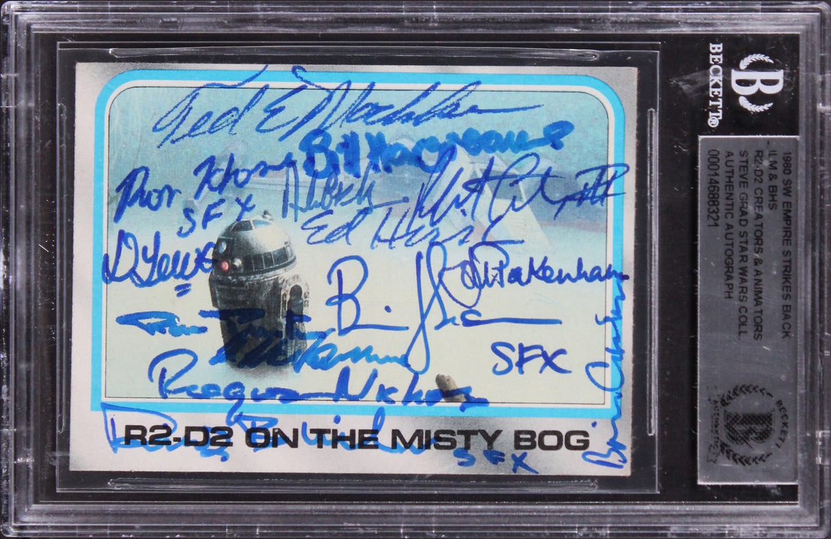 Star Wars (14) Archer, Hargreaves +12 Signed 1980 SW ESB #245 Card BAS Slabbed