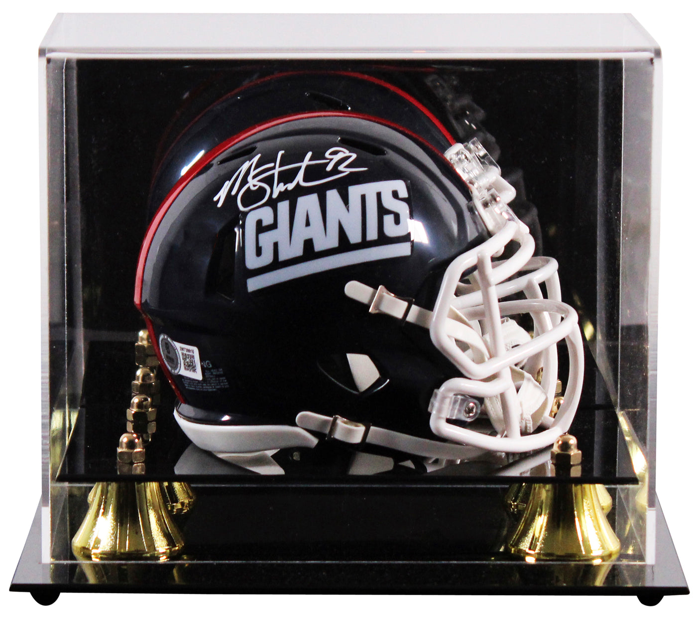 Giants Michael Strahan Signed 1981-99 TB Speed Mini Helmet W/ Case BAS Witnessed
