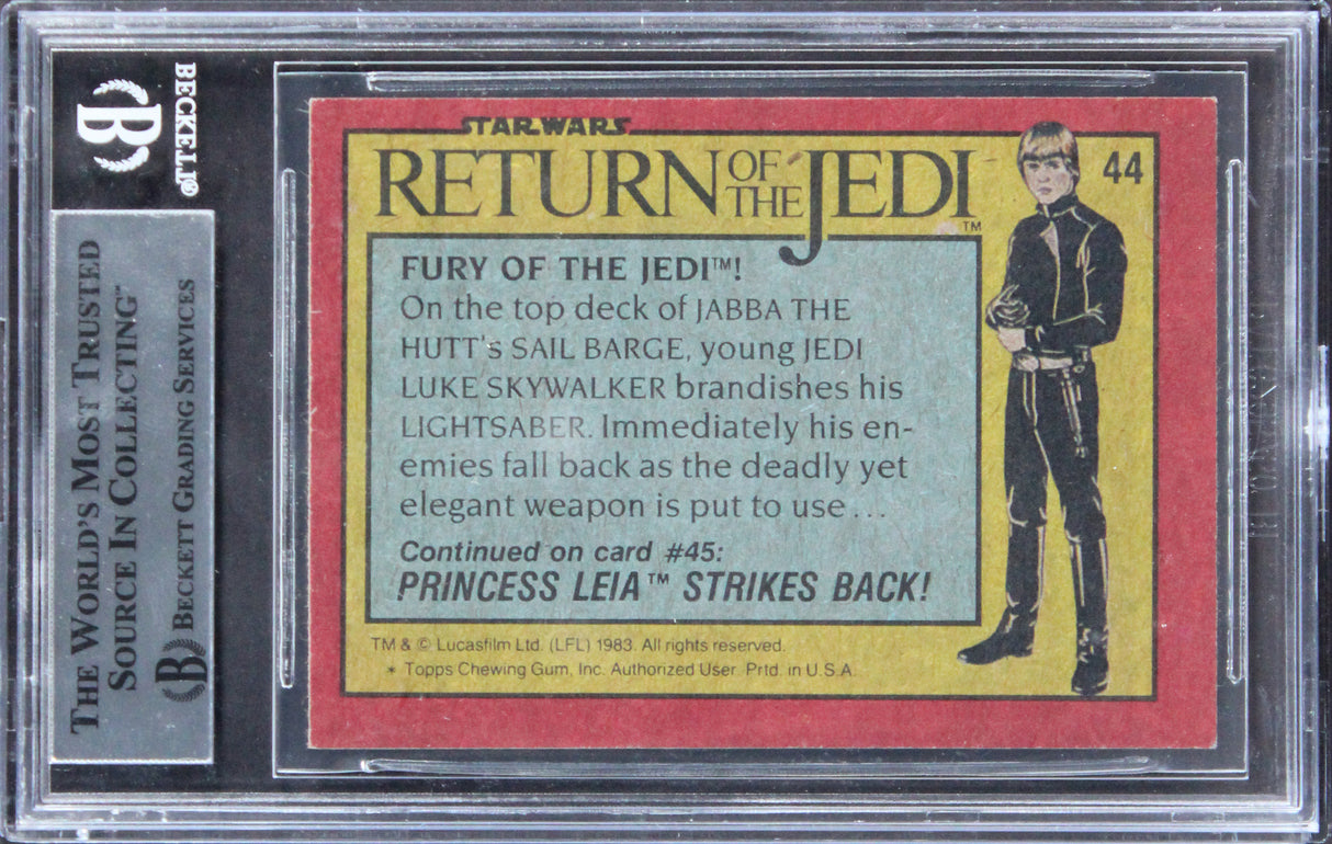 Star Wars (6) Henson +5 Signed 1983 SW Return Of The Jedi #44 Card BAS Slabbed