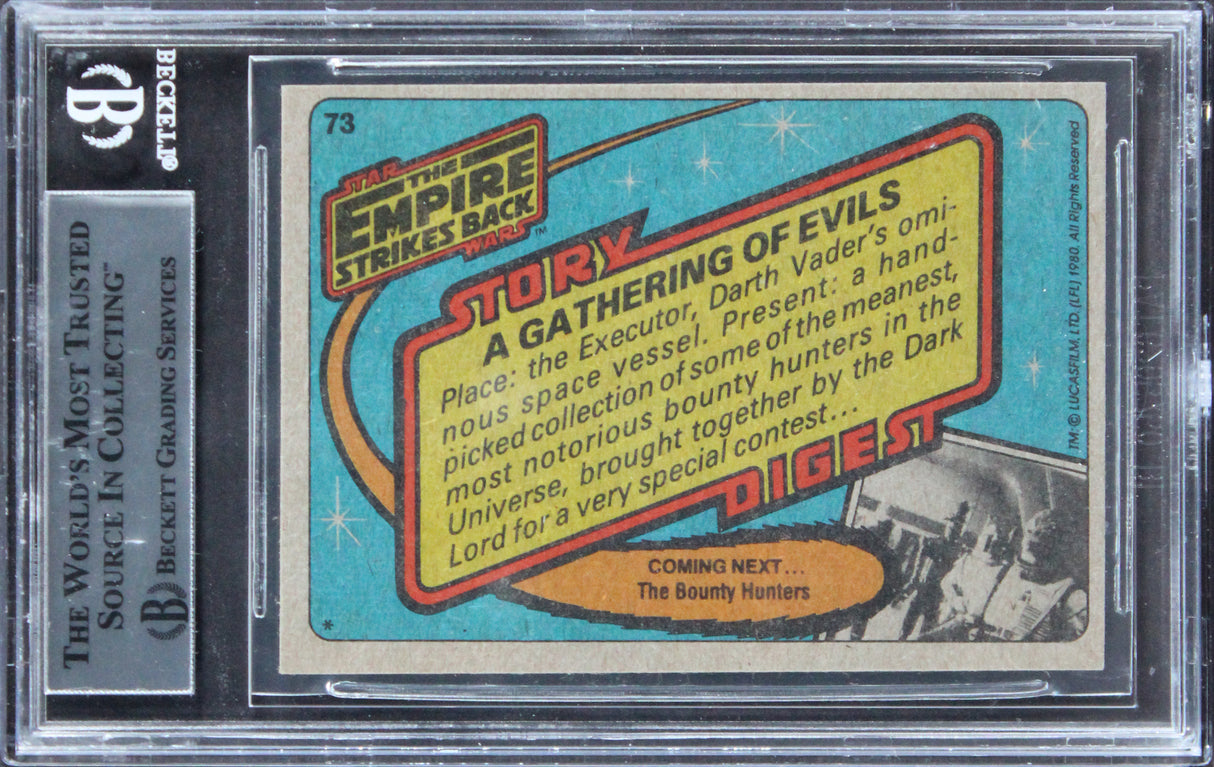 Star Wars (7) Bulloch, Prowse +5 "3x Insc" Signed 1980 SW ESB #73 Card BAS Slab