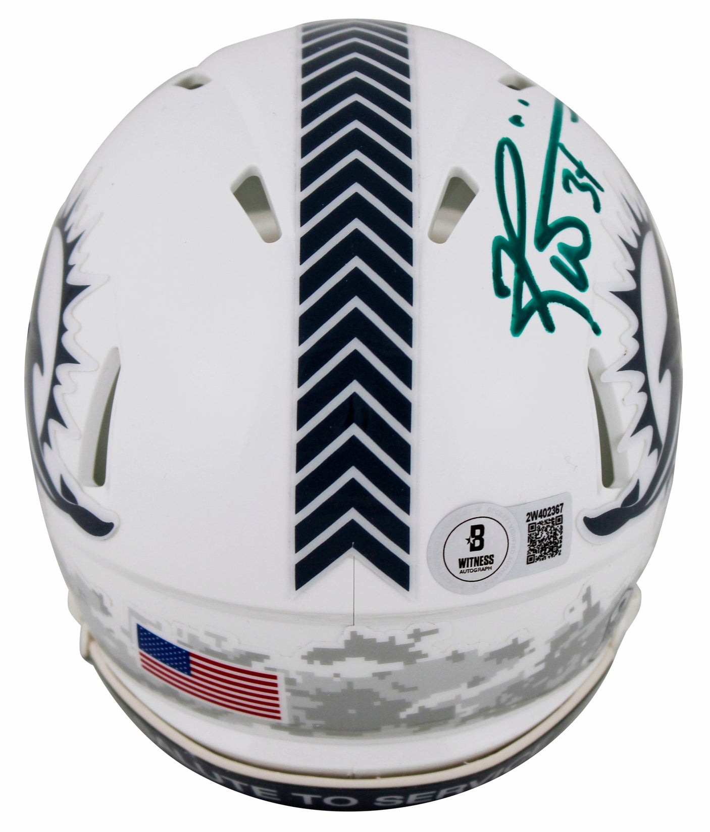 Dolphins Ricky Williams Signed Salute To Service III Speed Mini Helmet BAS Wit