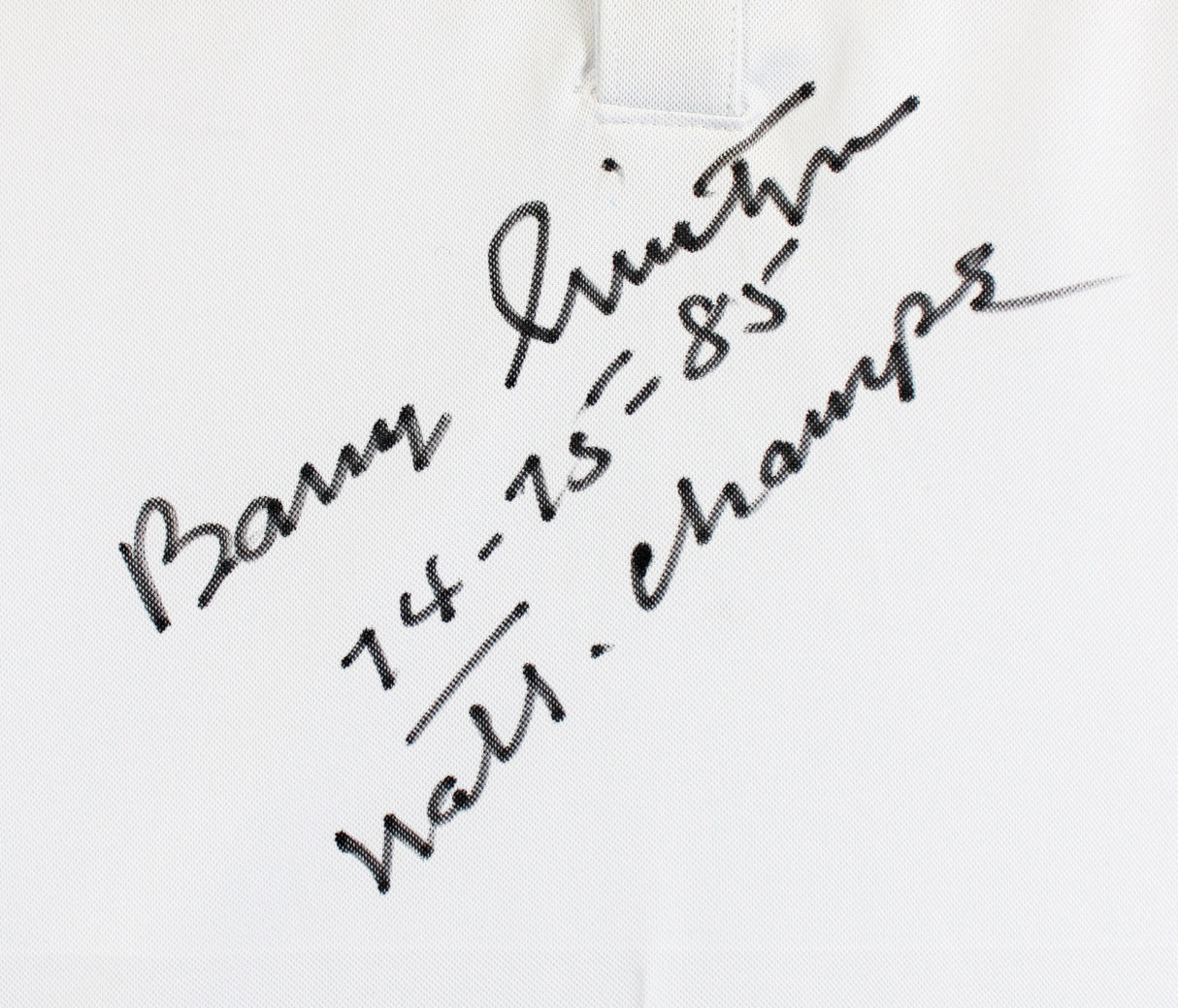 Oklahoma Barry Switzer "74-75-88 Natl Champs" Signed White Polo Shirt BAS Wit