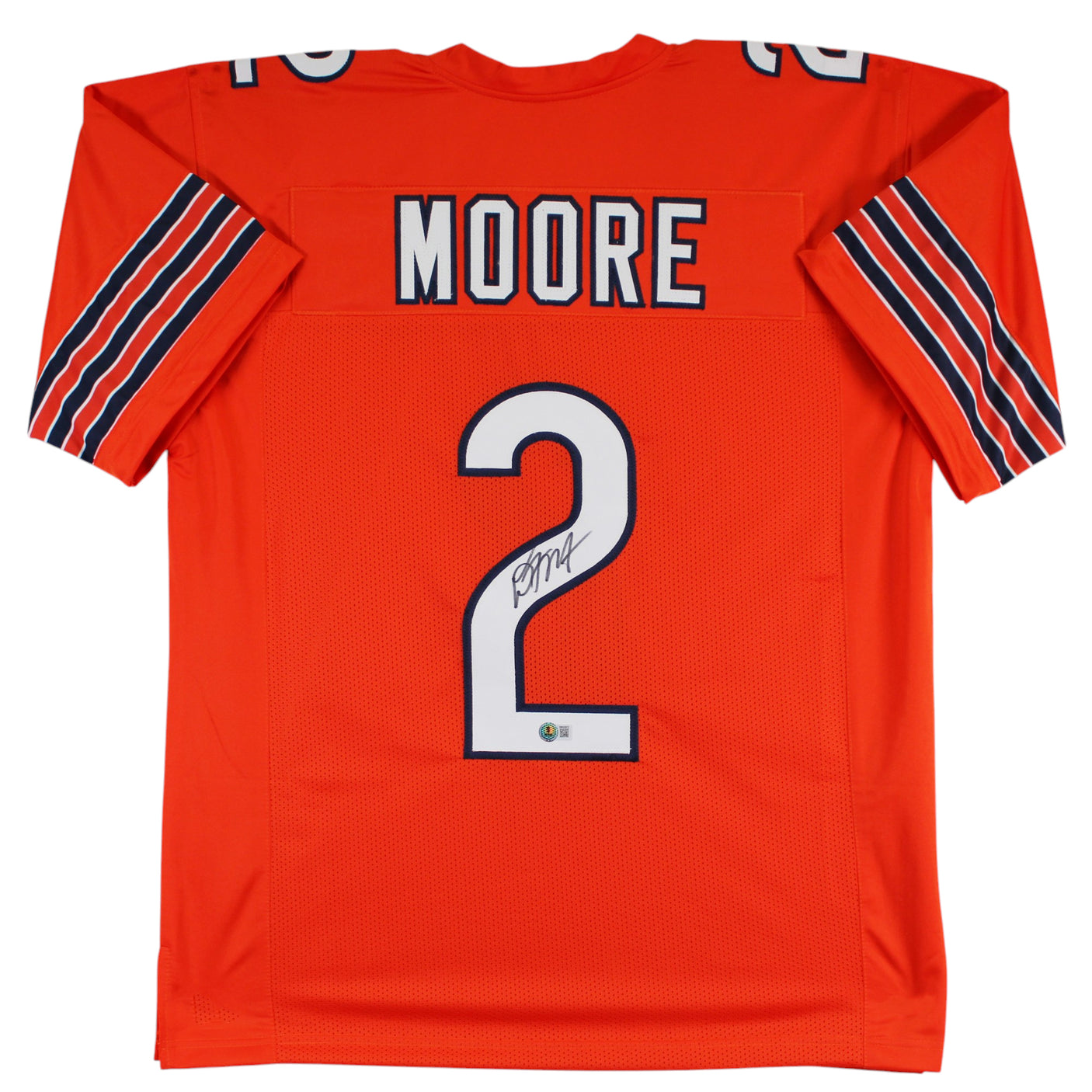 D.J. Moore Authentic Signed Orange Pro Style Jersey Autographed BAS Witnessed