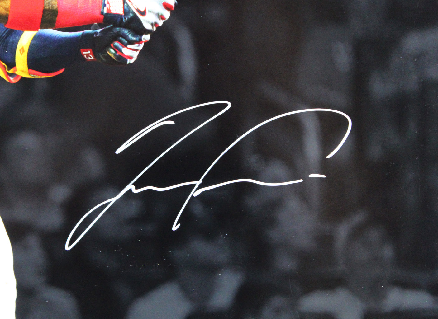 Braves Ronald Acuna Jr. Signed 16x20 Horizontal Spotlight Batting Photo BAS Wit