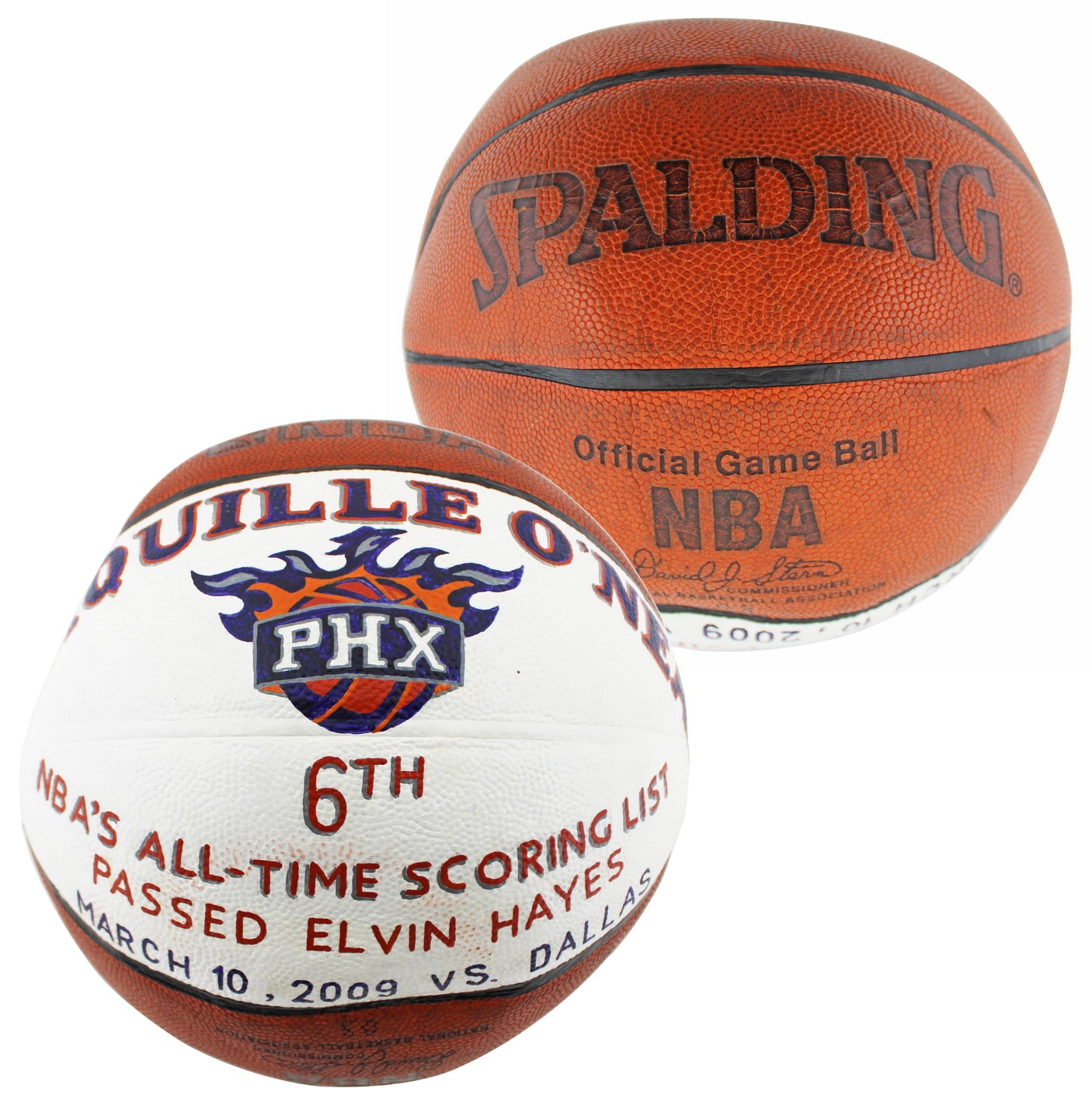 Shaquille O'Neal Game Used Basketball Reaching 6th On NBA Career Scoring List