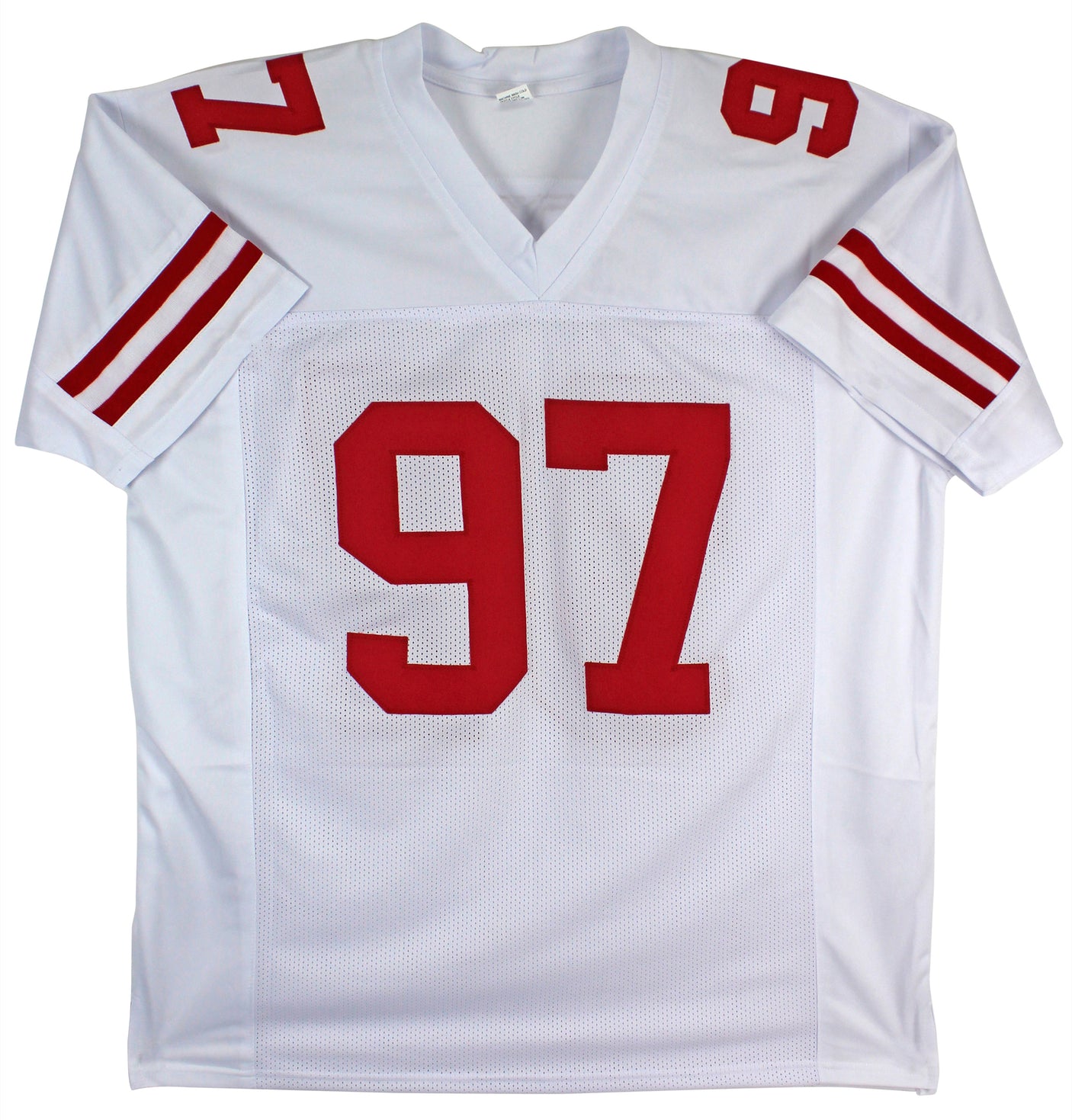 Nick Bosa Authentic Signed White Jersey w/ Silver Sig Autographed BAS Witnessed