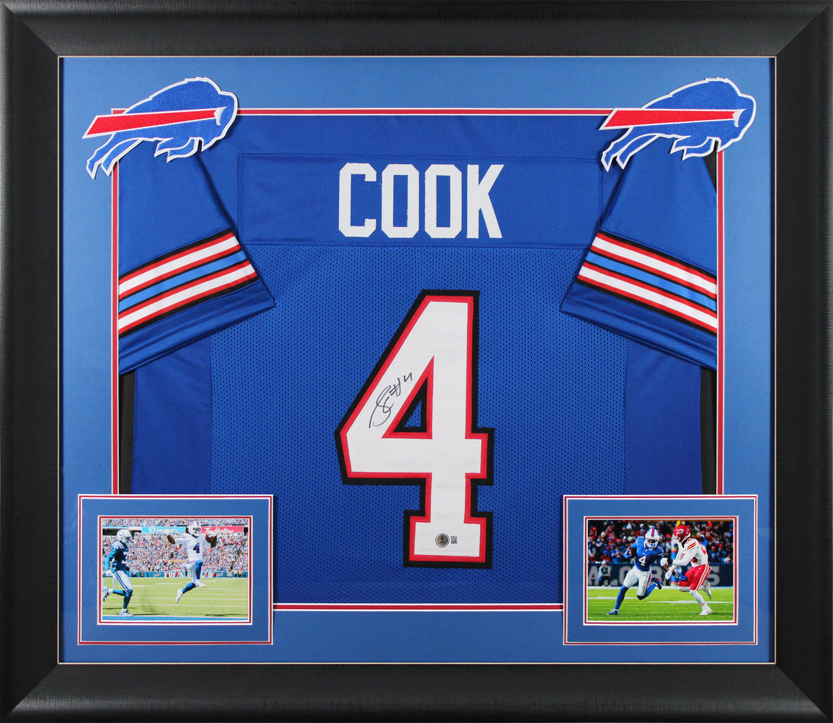 James Cook Authentic Signed Blue Pro Style Framed Jersey BAS