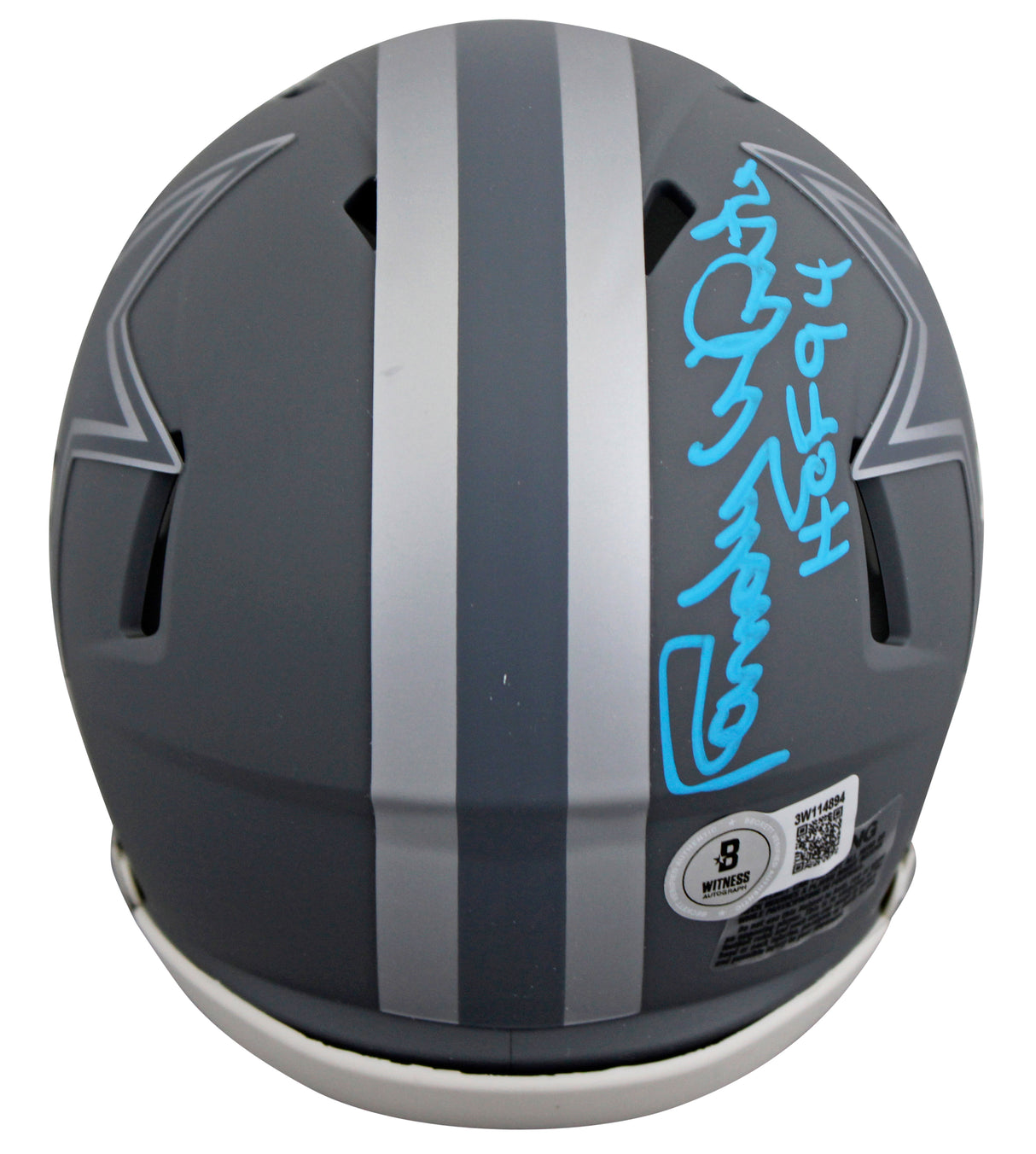 Cowboys Randy White "HOF 94' Authentic Signed Slate Speed Mini Helmet BAS Wit