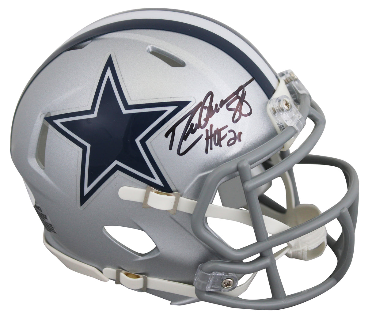 Cowboys Drew Pearson "HOF 21" Authentic Signed Speed Mini Helmet w/ Case JSA