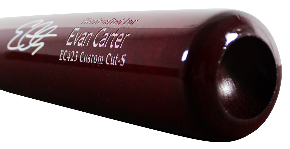 Rangers Evan Carter Signed Marucci Player Model Baseball Bat BAS Wit #1W234635