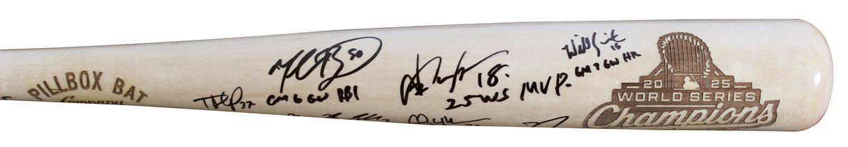 2025 Dodgers (8) Sasaki, Yamamoto, Freeman, Betts +4 Signed WS Bat LE FAN & MLB