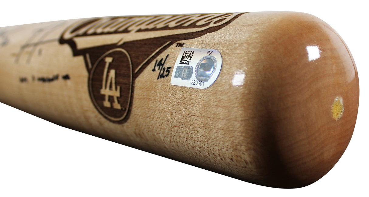 2025 Dodgers (8) Sasaki, Yamamoto, Freeman, Betts +4 Signed WS Bat LE FAN & MLB