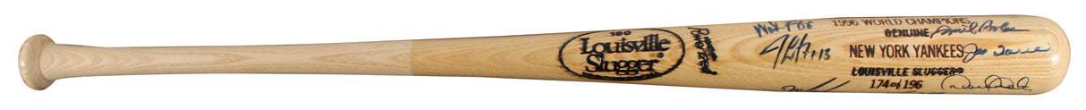 1996 Yankees (15) Jeter, Rivera, Torre +12 Signed WS Champs Baseball Bat LE JSA