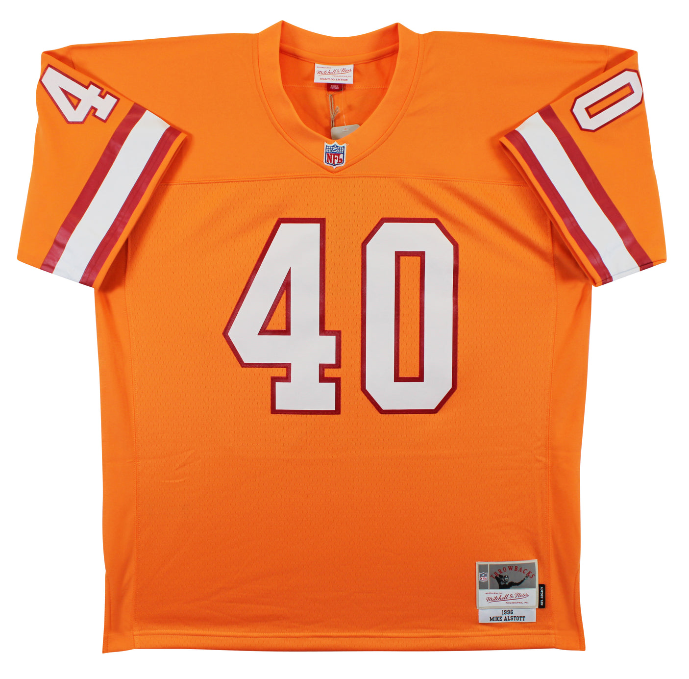 Buccaneers Mike Alstott "4x Insc" Authentic Signed Orange M&N TB Jersey BAS Wit