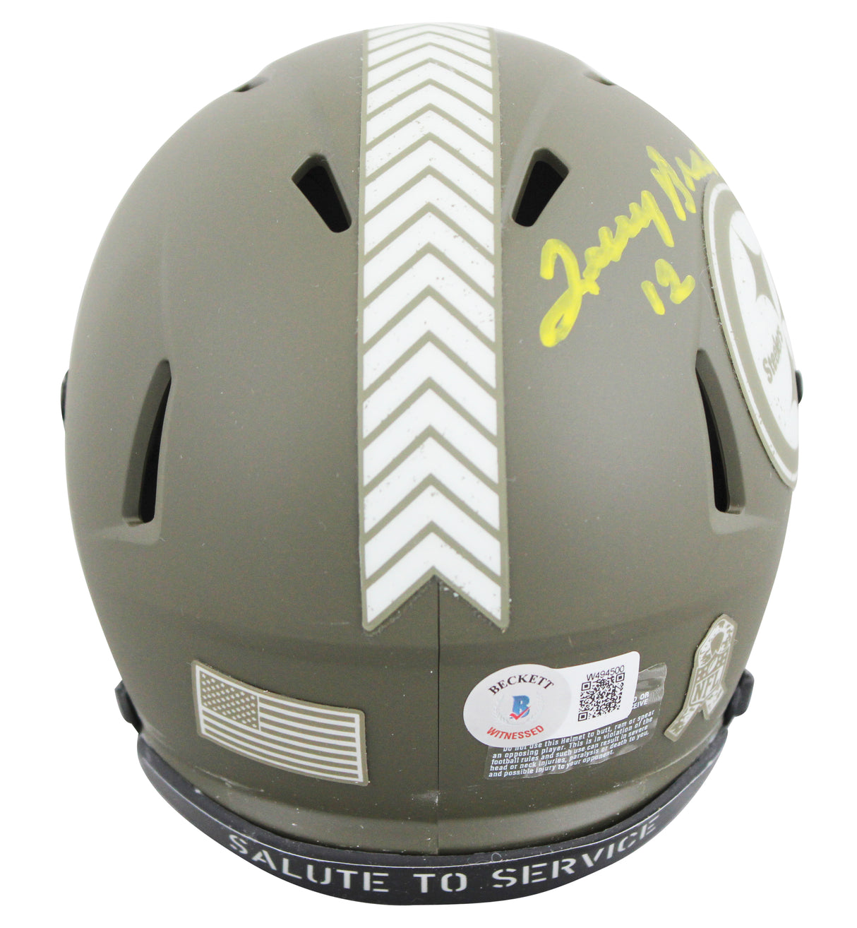 Steelers Terry Bradshaw Authentic Signed STS Speed Mini Helmet BAS Wit #W494500
