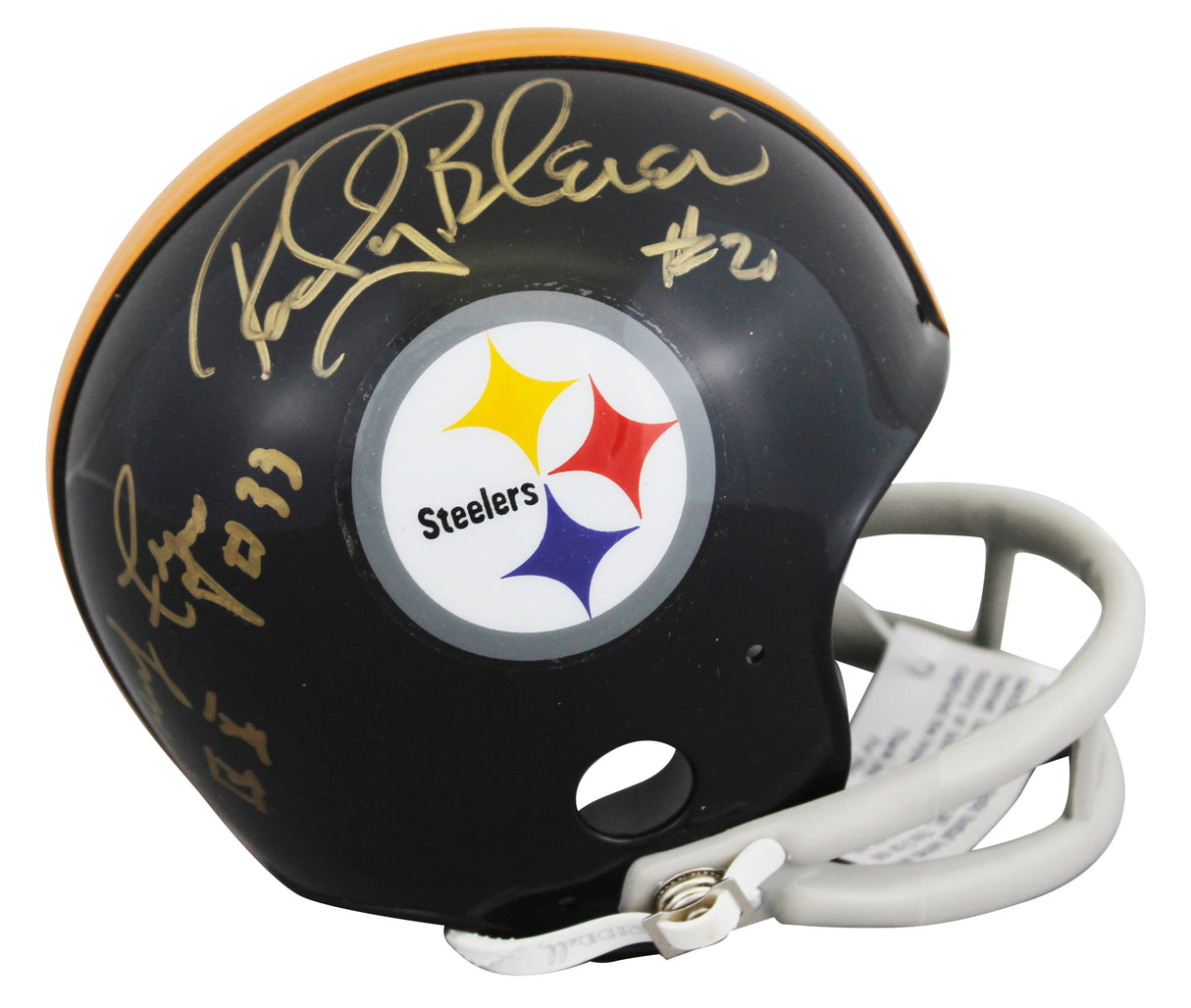 Steelers (3) Bleier, Wagner, Fuqua Signed VSR4 Rep Mini Helmet JSA #AZ44236