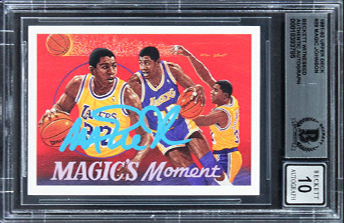 Lakers Magic Johnson Signed 1991 Upper Deck #29 Card Auto 10! BAS Slabbed 2