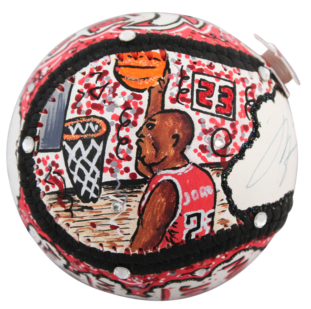 Bulls Michael Jordan Signed Charles Fazzino Artwork Baseball Auto 9 BAS #AE13385