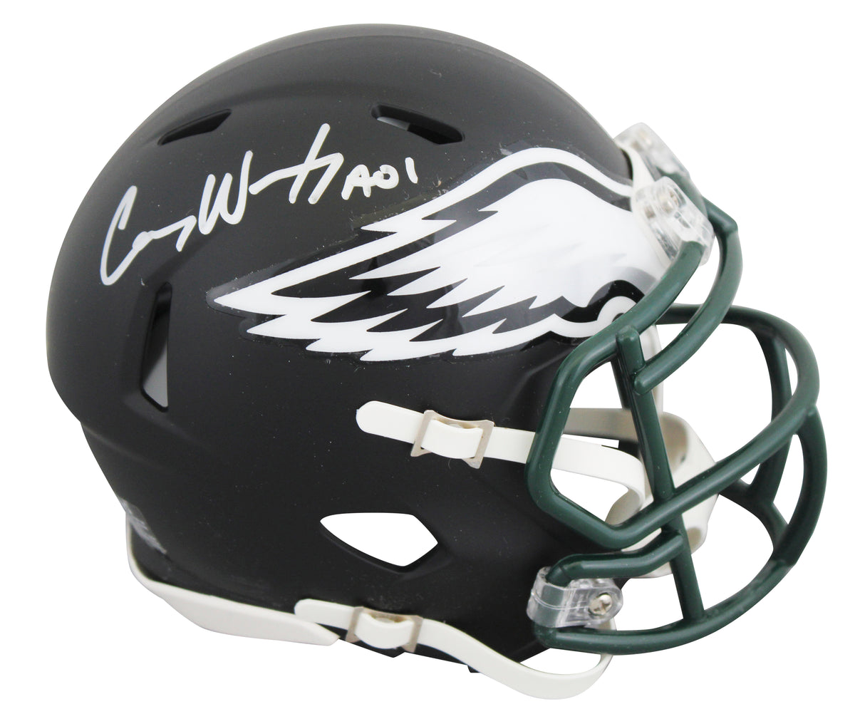 Eagles Carson Wentz Authentic Signed Flat Black Mini Helmet Fanatics A438783