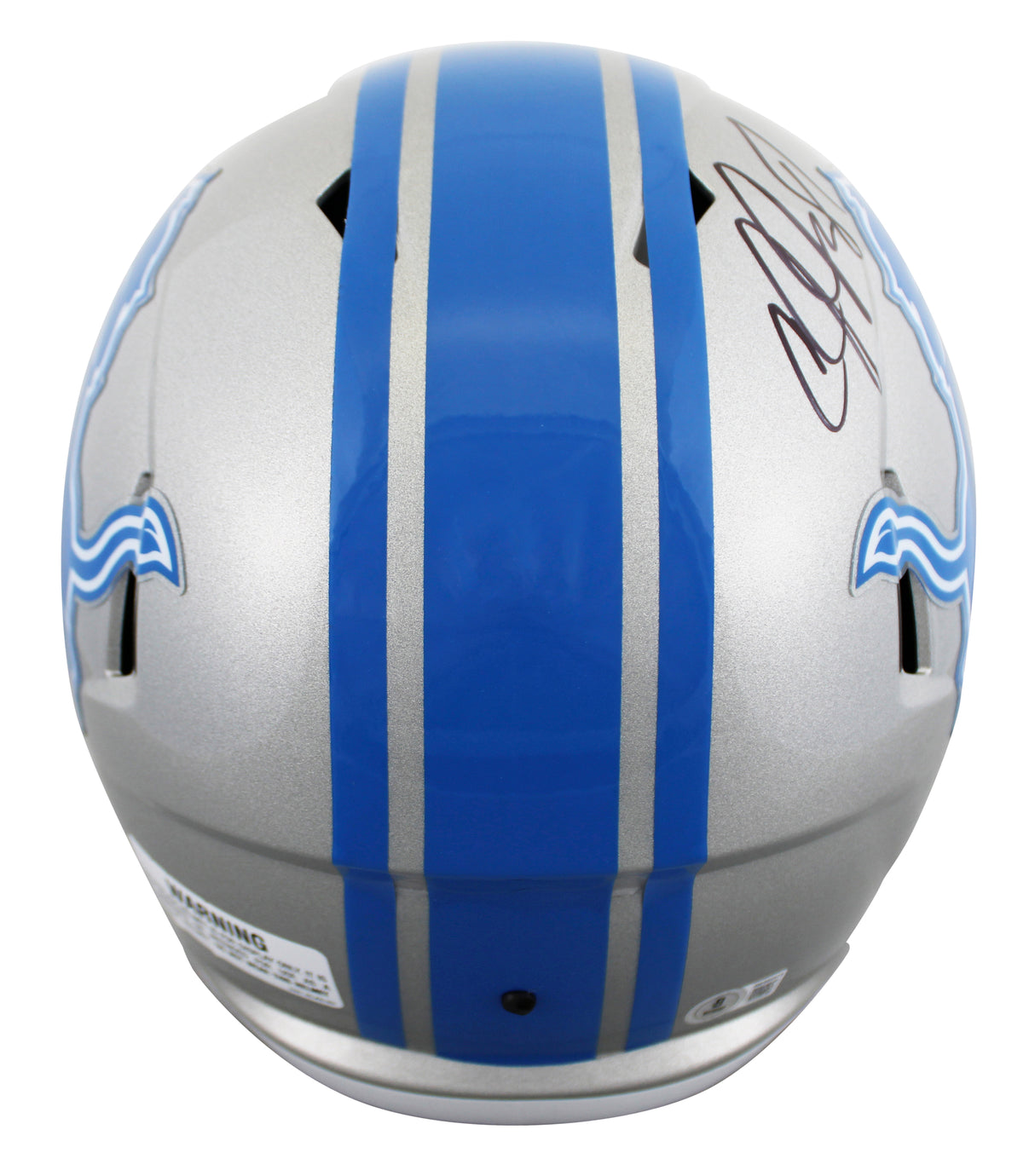 Lions Calvin Johnson Signed 2017-23 TB Full Size Speed Rep Helmet BAS Witnessed