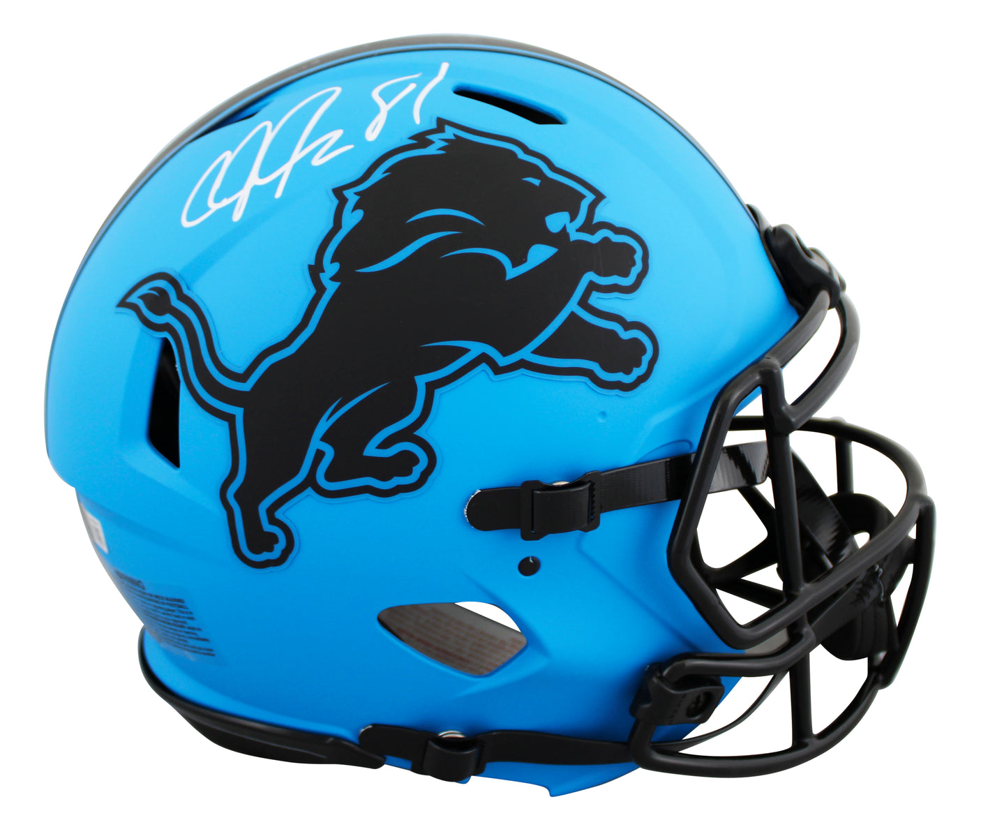 Lions Calvin Johnson Signed Rave Full Size Speed Proline Helmet W/ Case BAS Wit