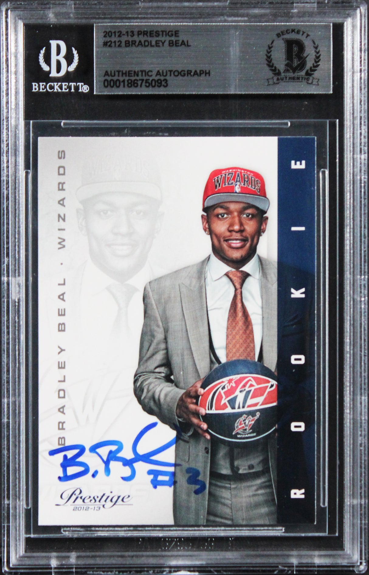 Wizards Bradley Beal Authentic Signed 2012 Prestige #212 Rookie Card BAS Slabbed