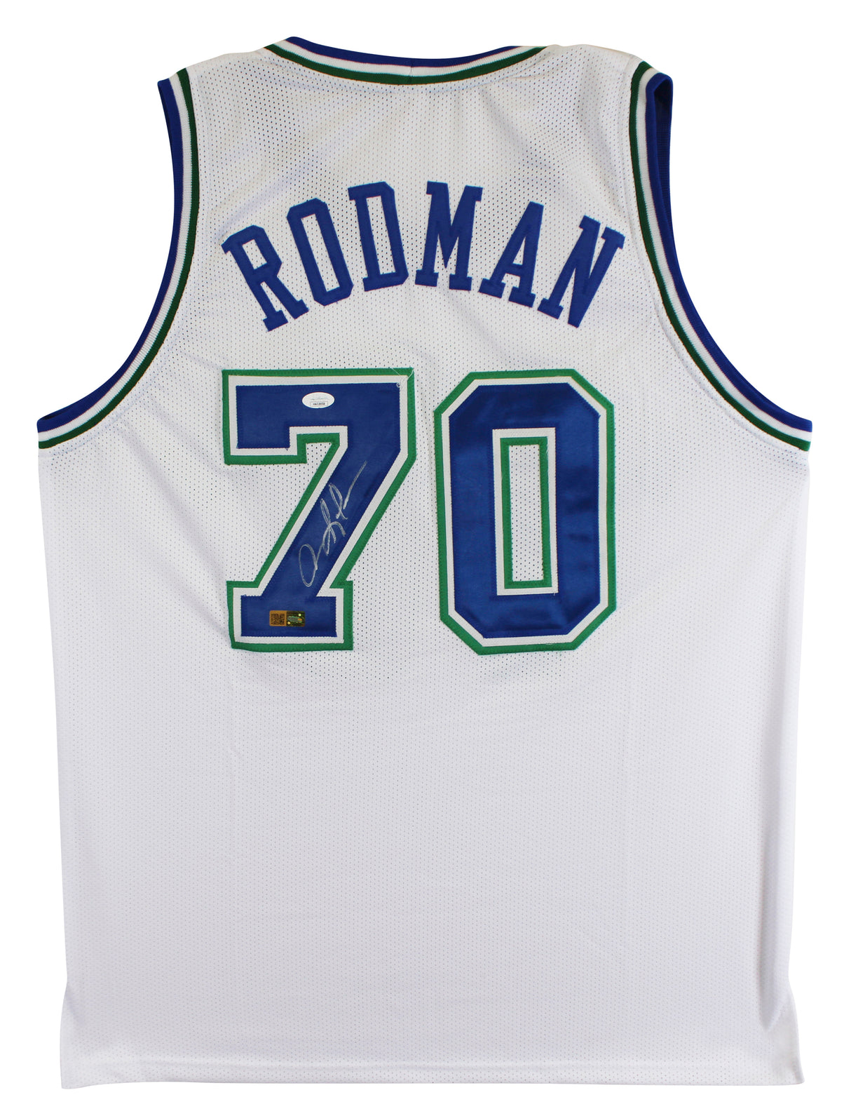 Dennis Rodman Authentic Signed White Pro Style Jersey Autographed JSA Witness
