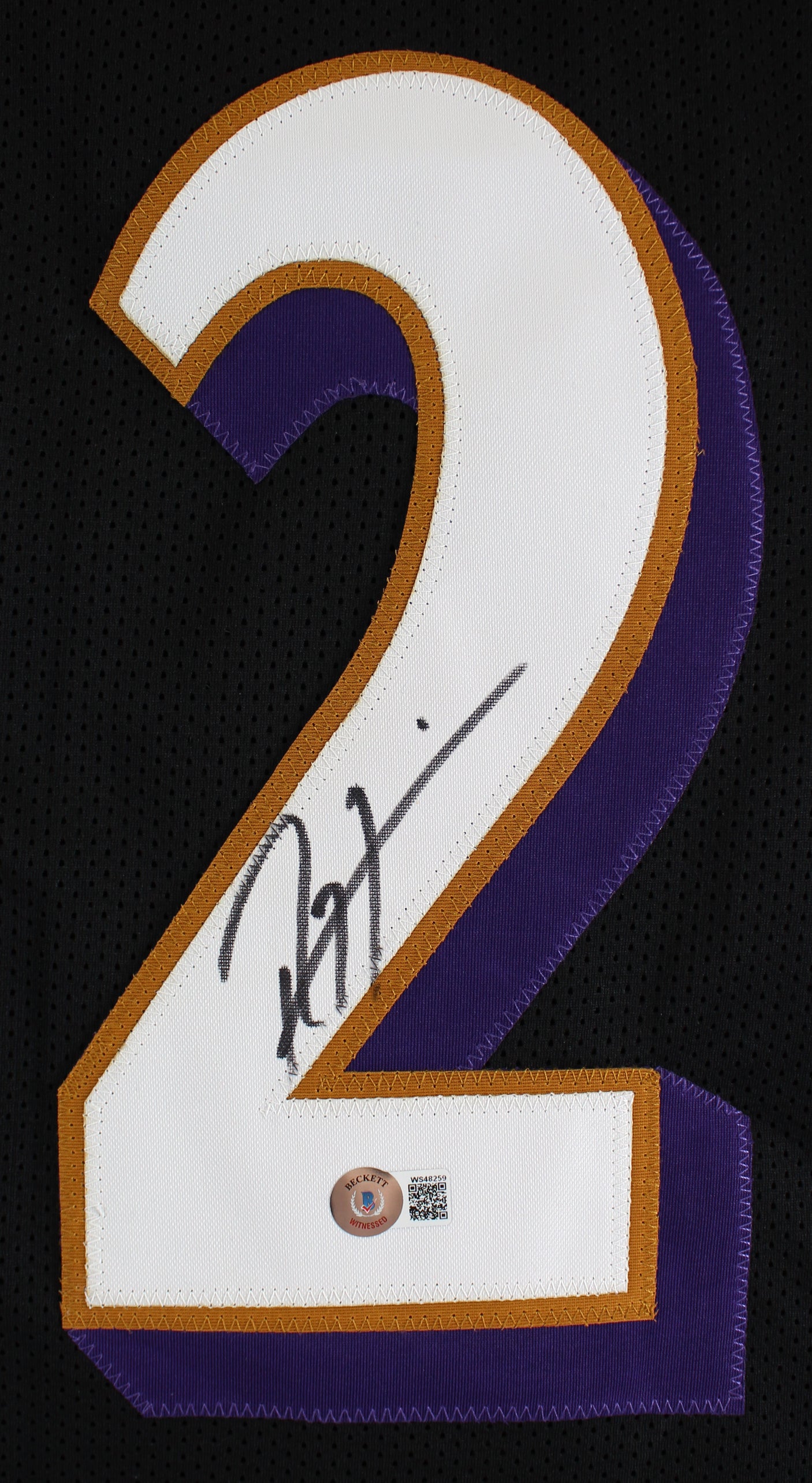 Ray Lewis Authentic Signed Black Pro Style Framed Jersey Autographed BAS Witness