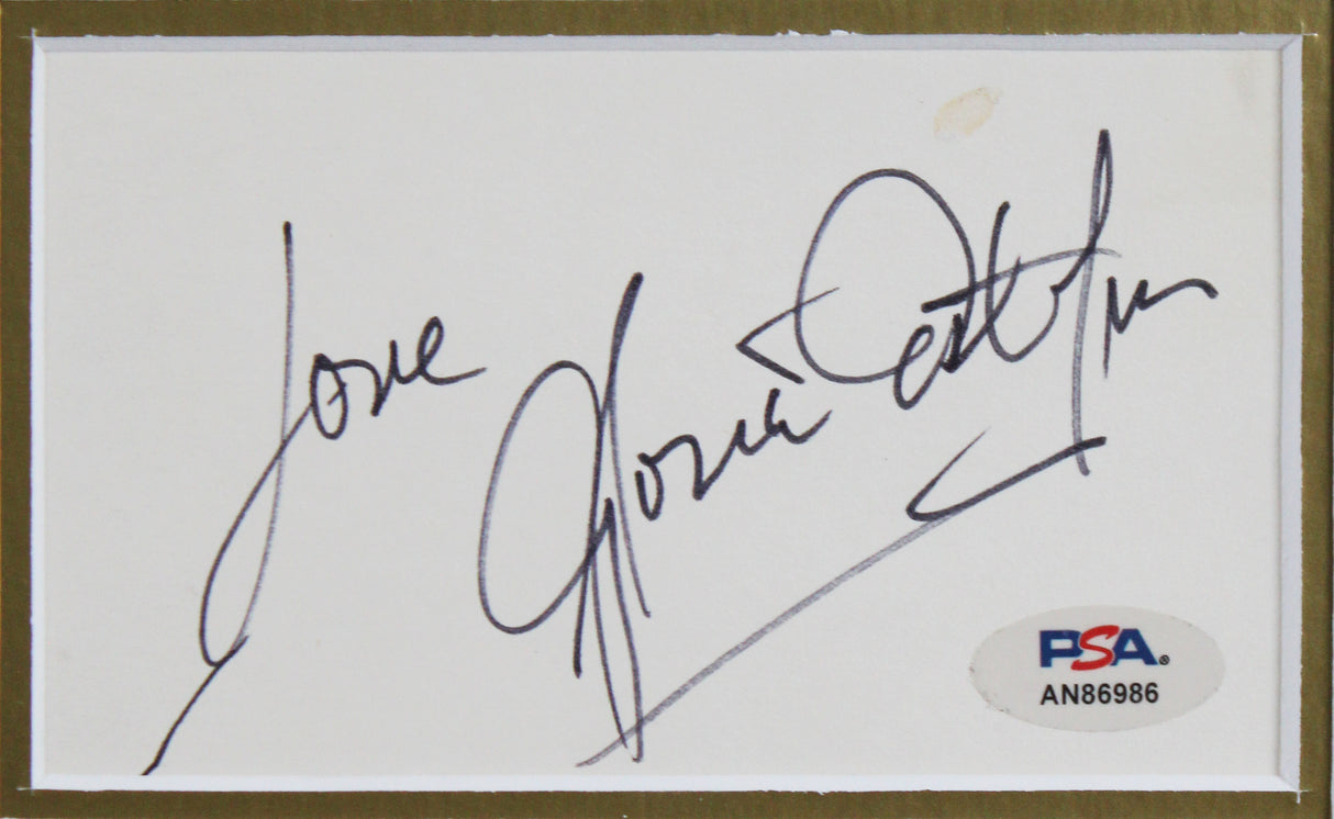 Gloria Estefan Miami Sound Machine Signed 3x5 Index Card Framed Display PSA/DNA