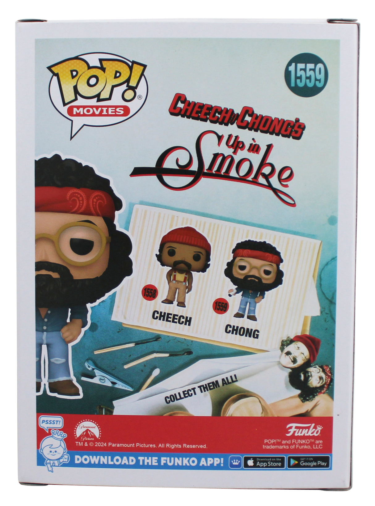 Tommy Chong Up In Smoke Authentic Signed #1559 Funko Pop Figure JSA #AL40188