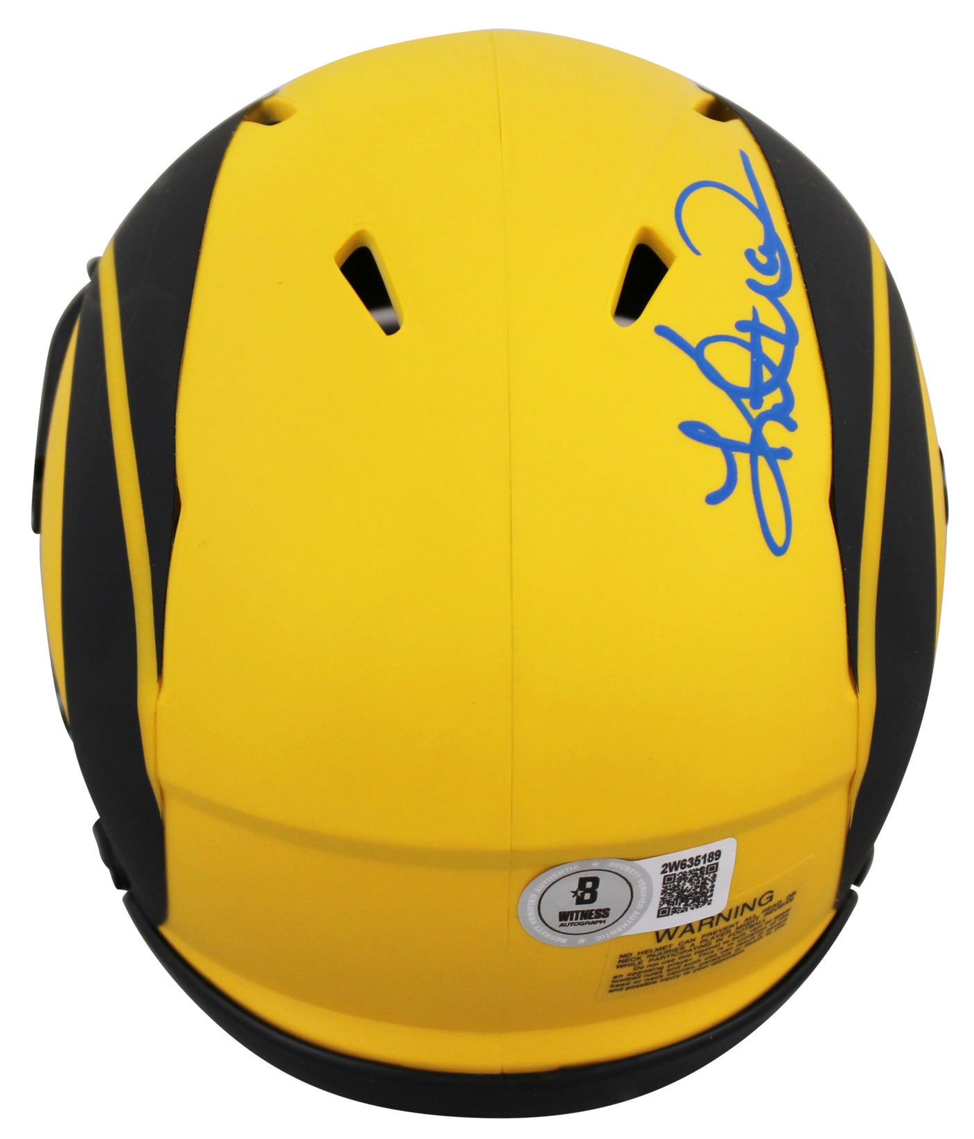 Rams Kurt Warner Authentic Signed Rave Speed Mini Helmet BAS Witnessed