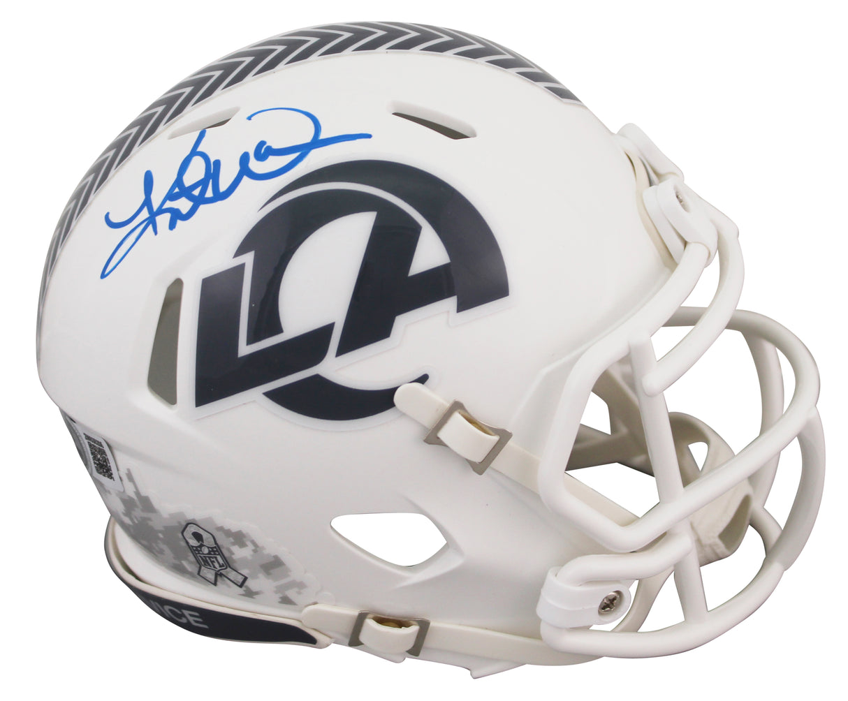 Rams Kurt Warner Signed STS III Speed Mini Helmet W/ Case BAS Witnessed